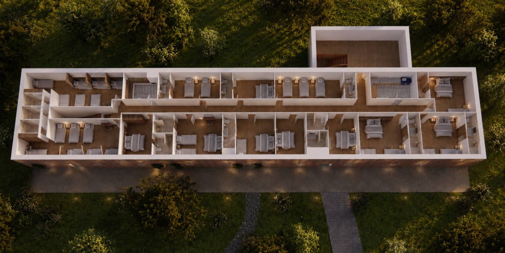 Modélisation des chambres de la salle de réception